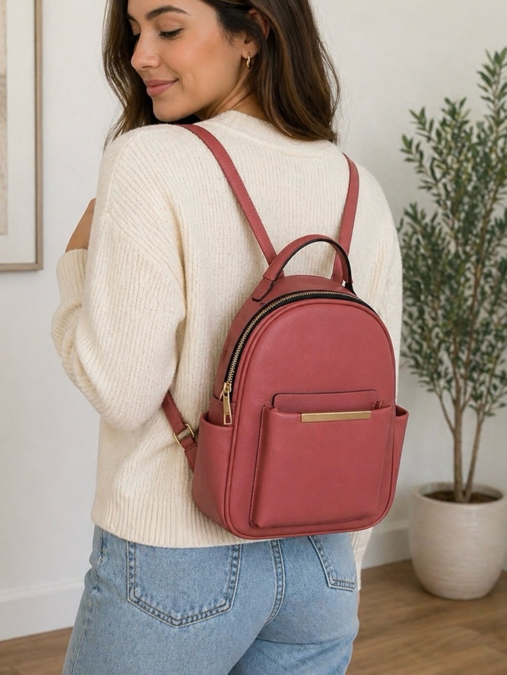 Coral Backpack Purse